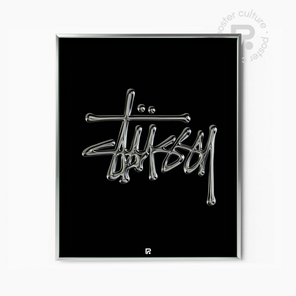 Stüssy – Logo Chrome en Negro