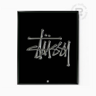 Stüssy – Logo Chrome en Negro