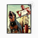 Grand Theft Auto V – Póster icónico de Franklin y Chop en Los Santos