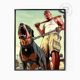 Grand Theft Auto V – Póster icónico de Franklin y Chop en Los Santos