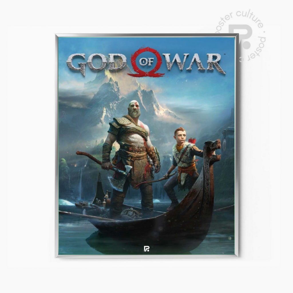 God of War – Póster épico de Kratos y Atreus en la mitología nórdica