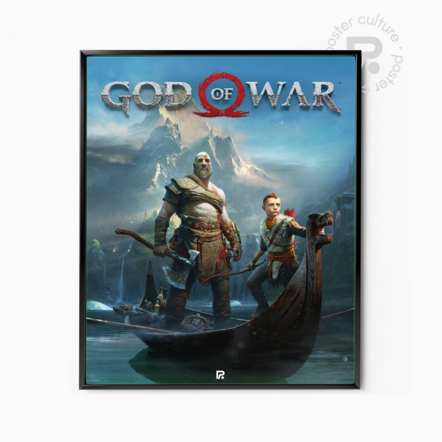 God of War – Póster épico de Kratos y Atreus en la mitología nórdica