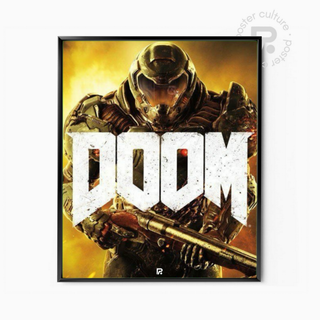 DOOM – Póster brutal del Doom Slayer en combate infernal