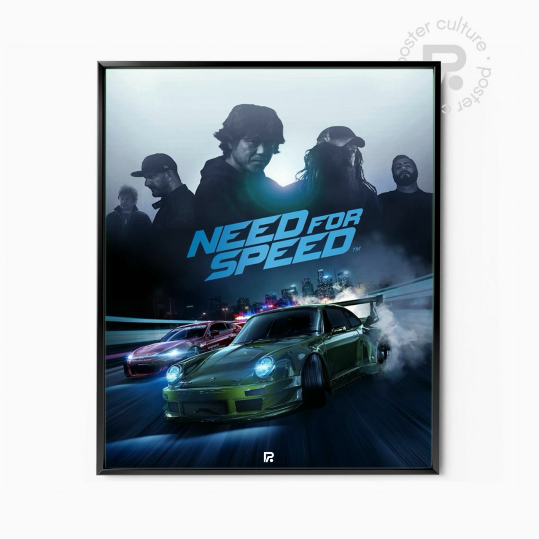 Need for Speed – Póster de carreras nocturnas y coches deportivos