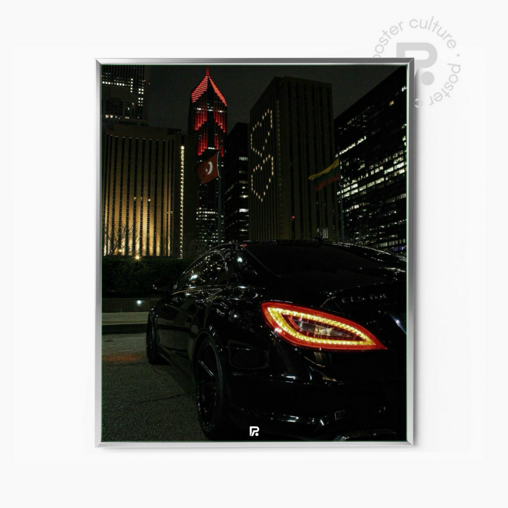 Mercedes CLS - Black Luxury in the City Lights